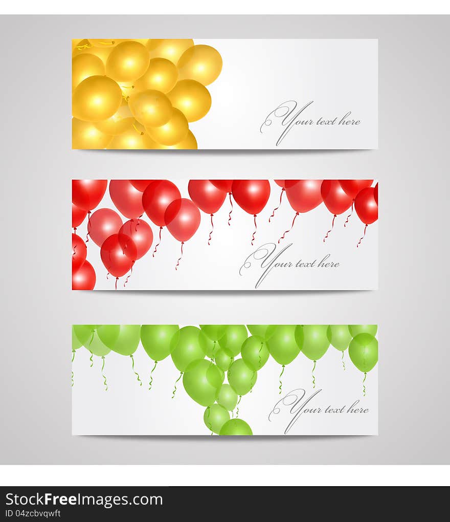 Vector Banners With Balloons