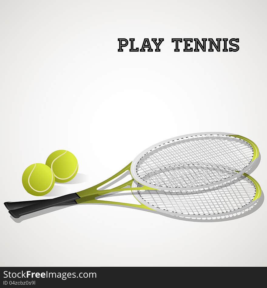 Vector illustration of tennis balls and rackets. Vector illustration of tennis balls and rackets