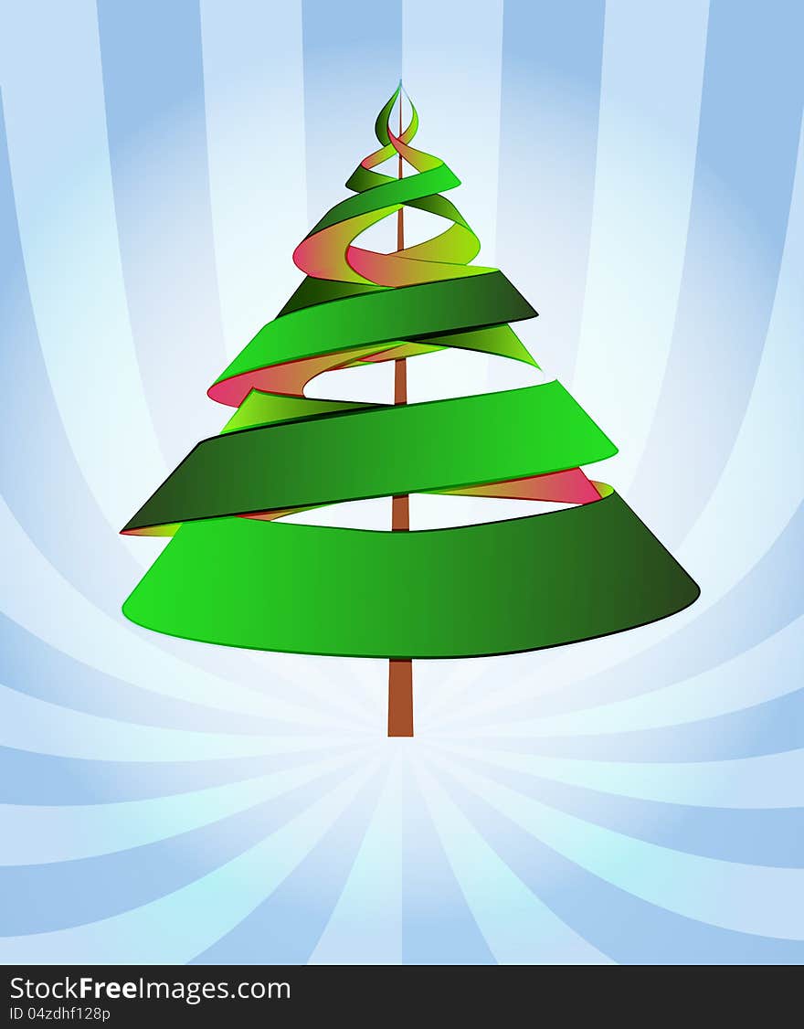 Tree triangle design with center stripes