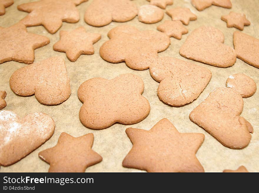 Homemade Gingerbread Cookies With Different Shapes for Christmas