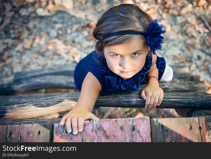 Portrait of a beautiful liitle girl close-up