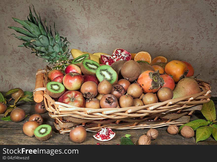 Organic Ripe Fruits. Autumn harvest. Organic Ripe Fruits. Autumn harvest