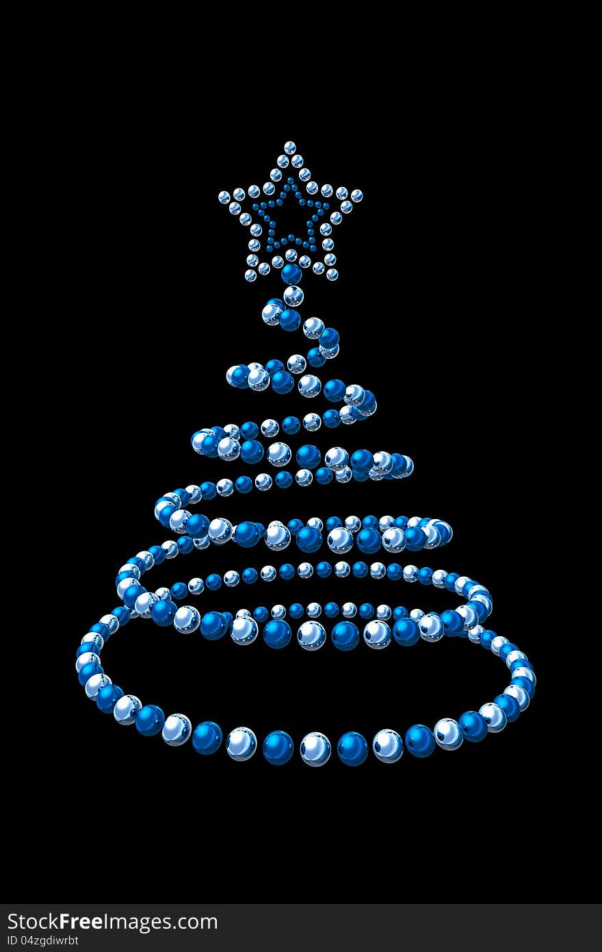 The garland in the shape of a Christmas tree. The garland in the shape of a Christmas tree