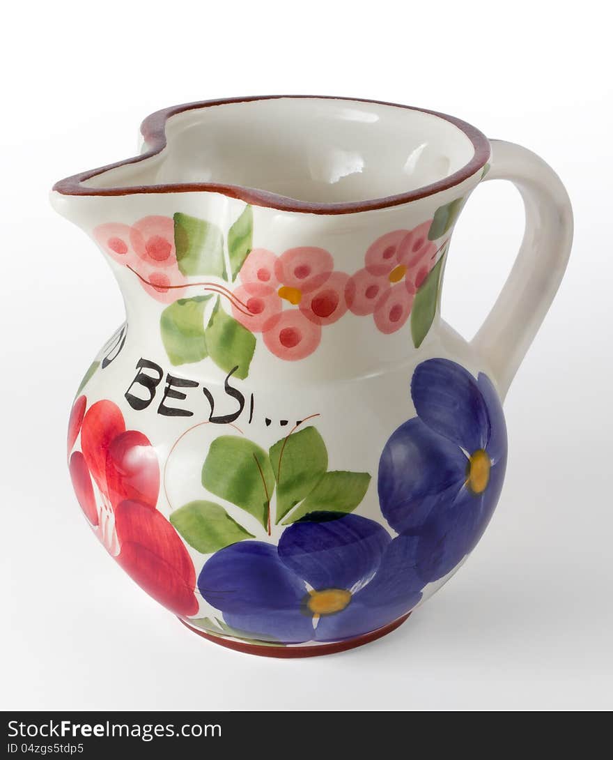 Decorated Ceramic Wine Jug