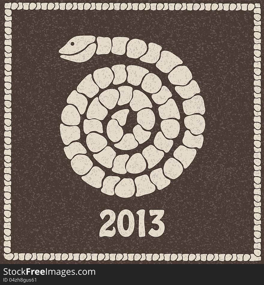 Vector illustration of 2013 new year snake