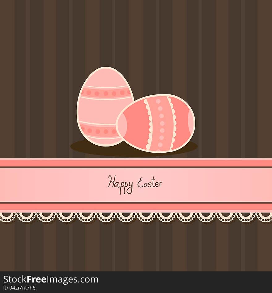 Easter card in retro style