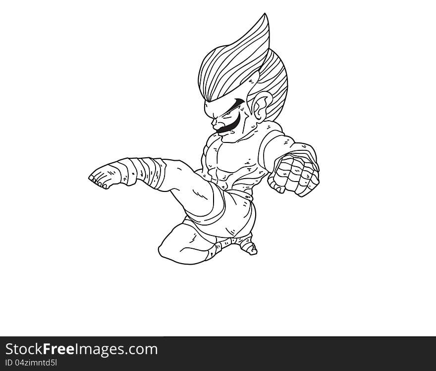 Muay Thai Boran : character cartoon 11