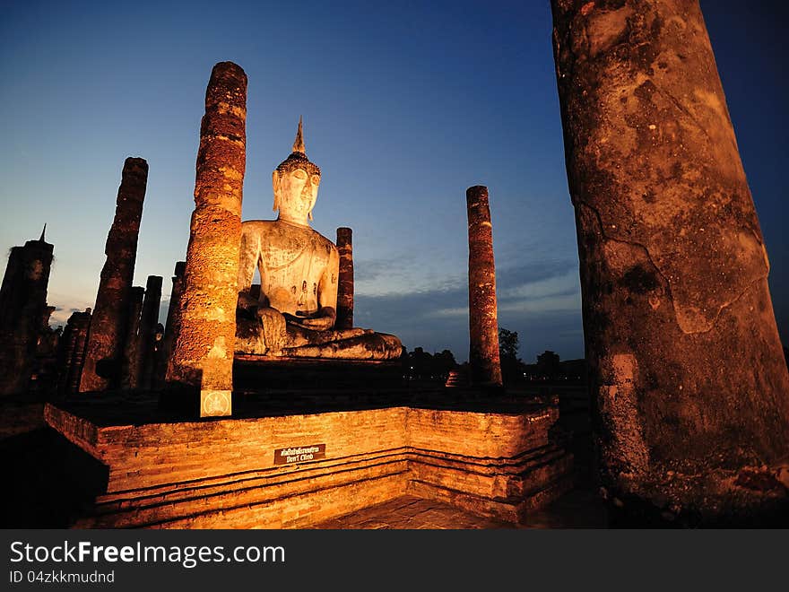 Old temple at sukhothai historical park