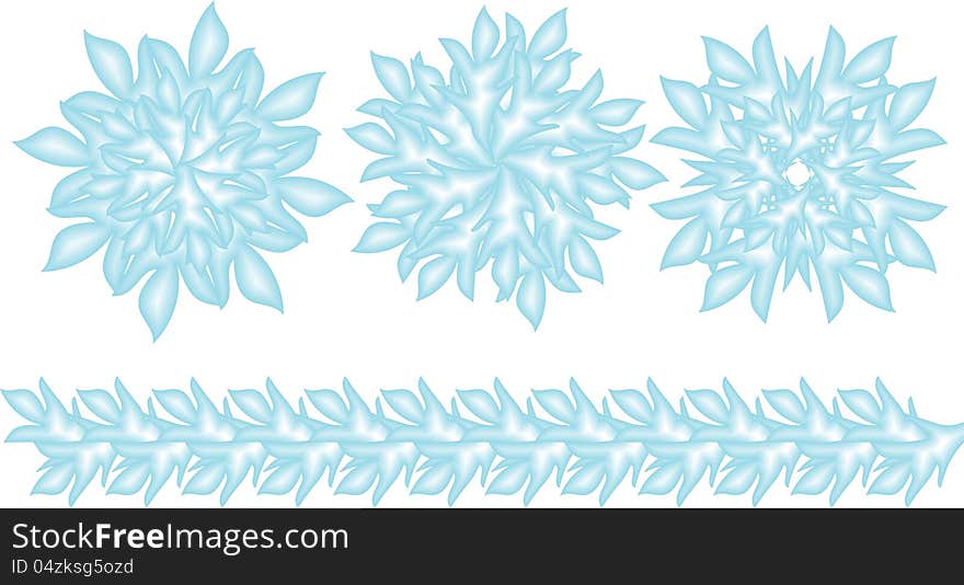 Decorative vector Snowflakes set