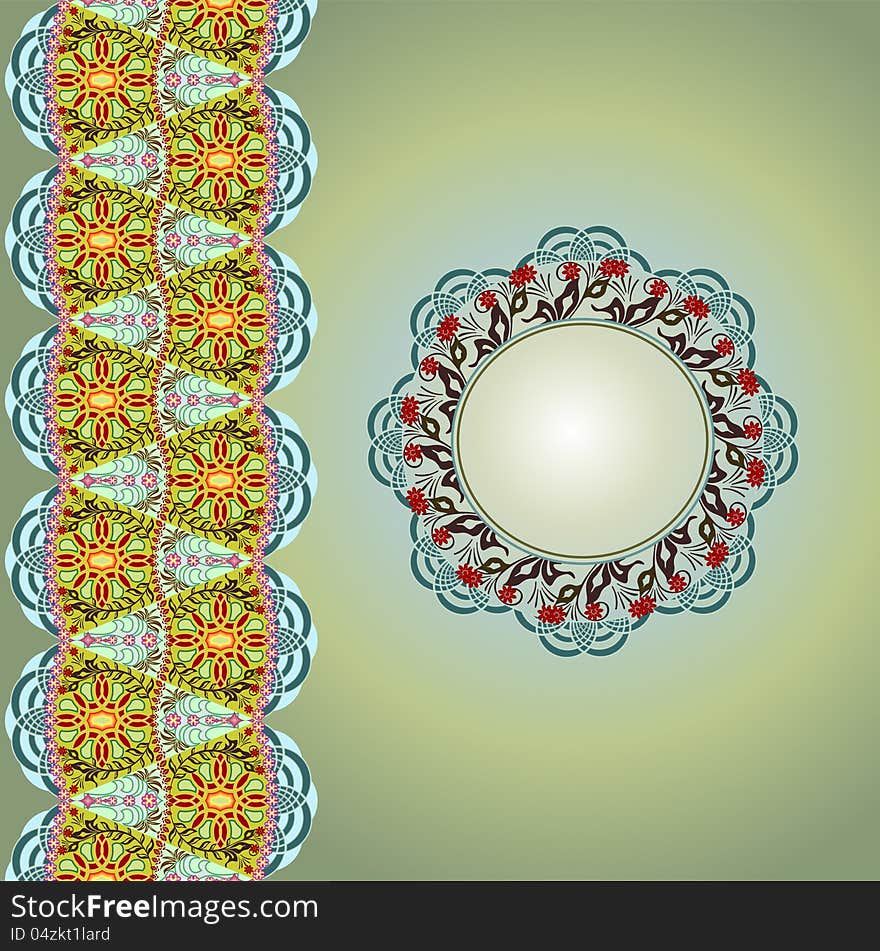 Ornamental round pattern. seamless ornamental background