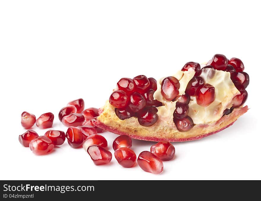 Pomegranate  on white background. Pomegranate  on white background