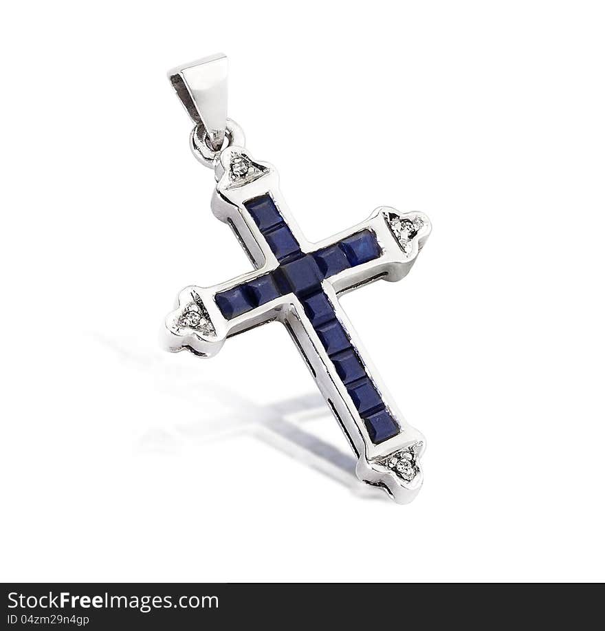 A Sapphire Cross Pendant