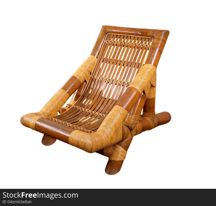 Rattan wicker armchair isolated on white. Clipping path included.