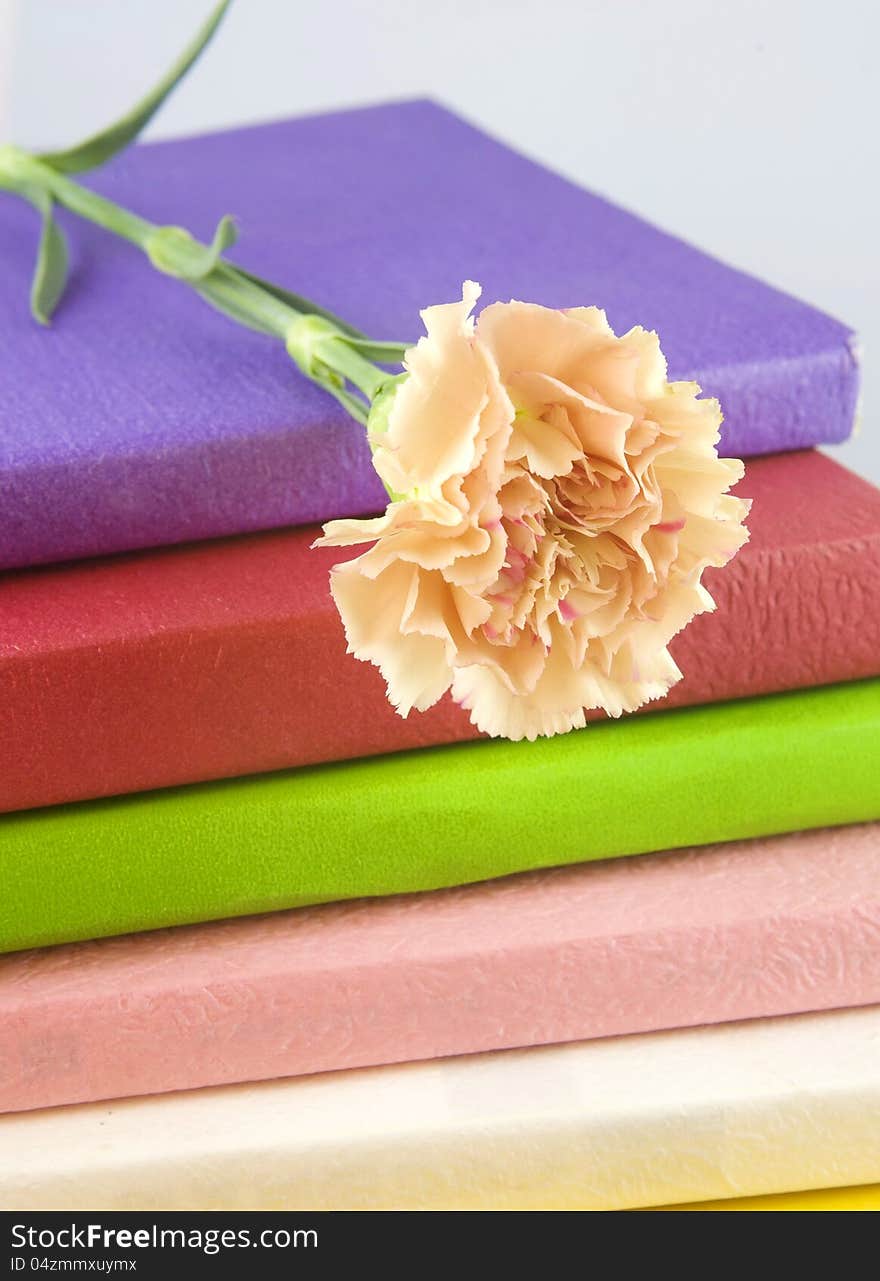 Books with flower