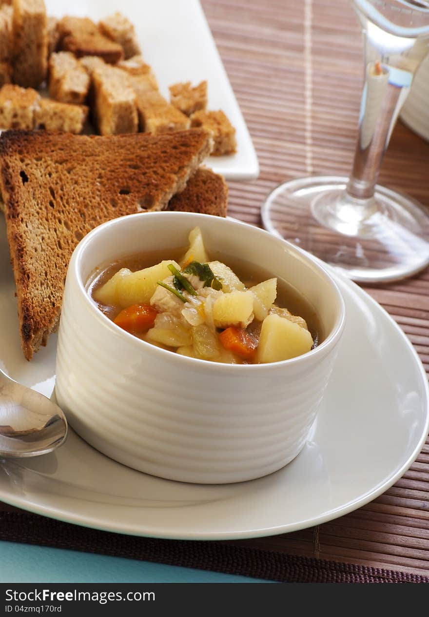 Chicken soup with vegetables