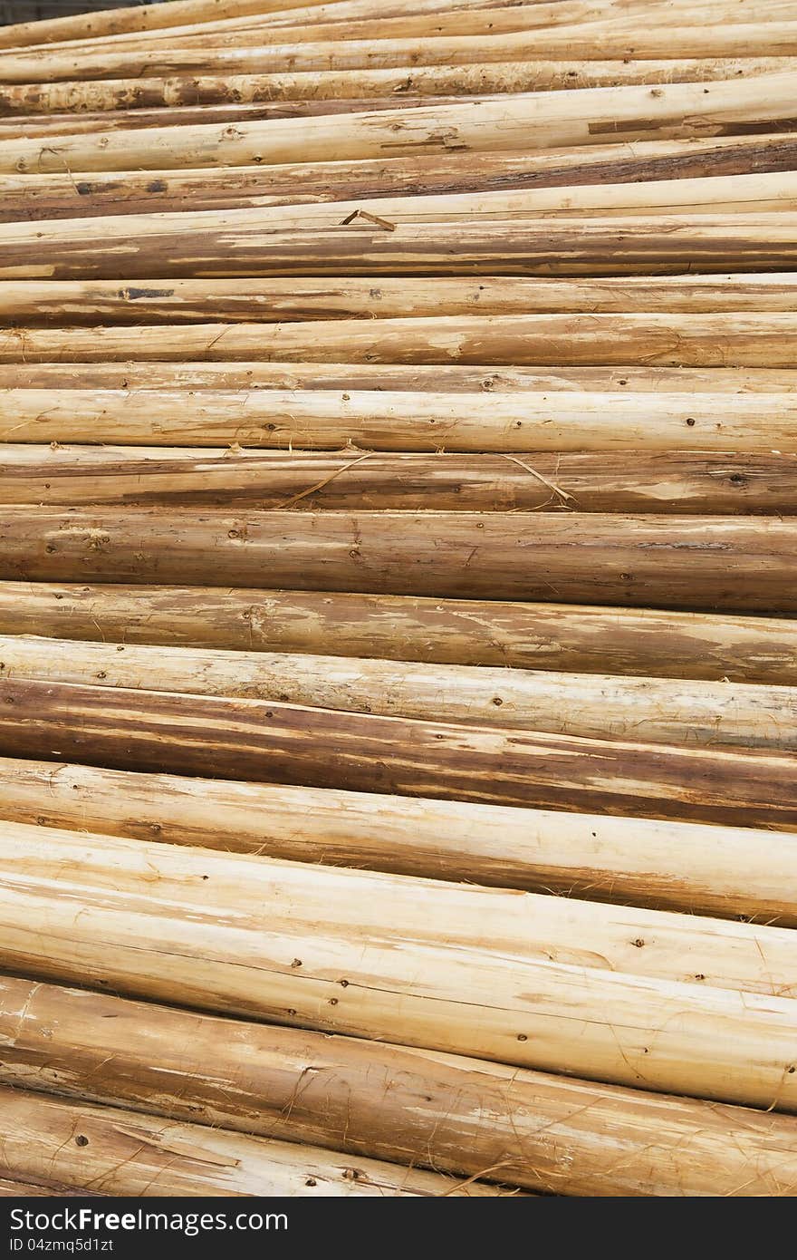 A pile of logs at lumber mill. A pile of logs at lumber mill