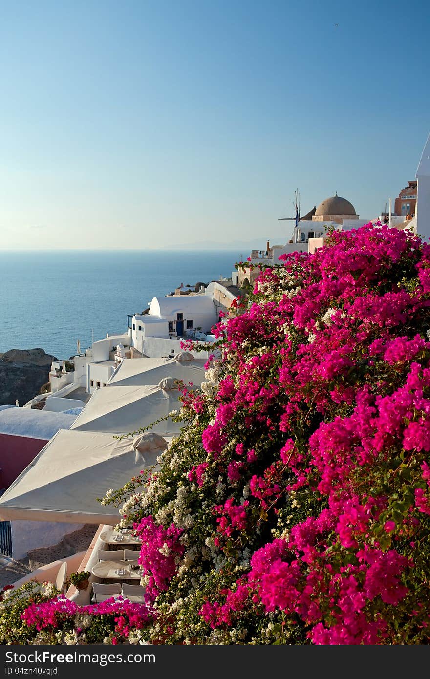 Sunset santorini island.