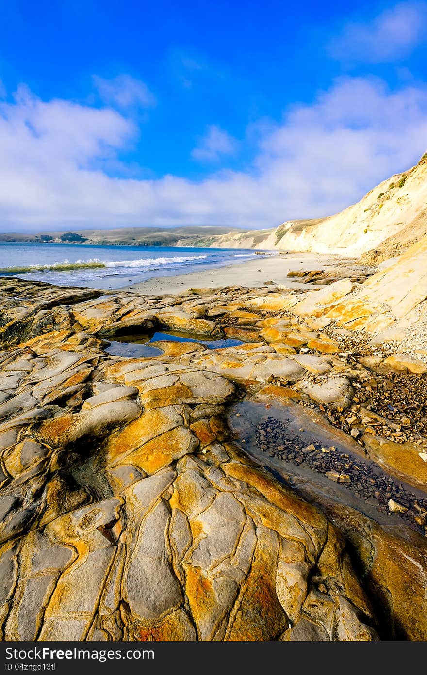 Beautiful landscape of coastline in a sunny day