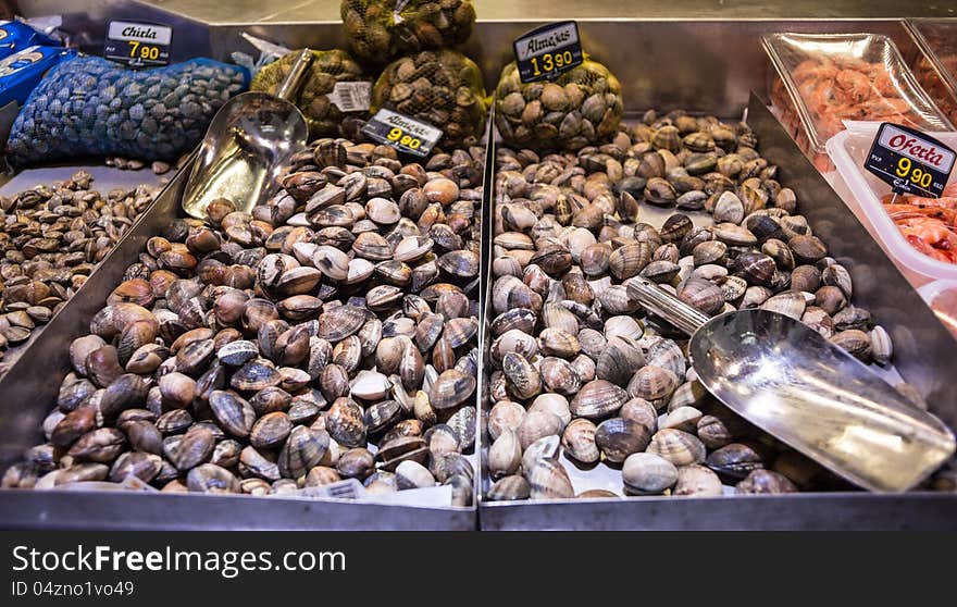 Clams at marketplace