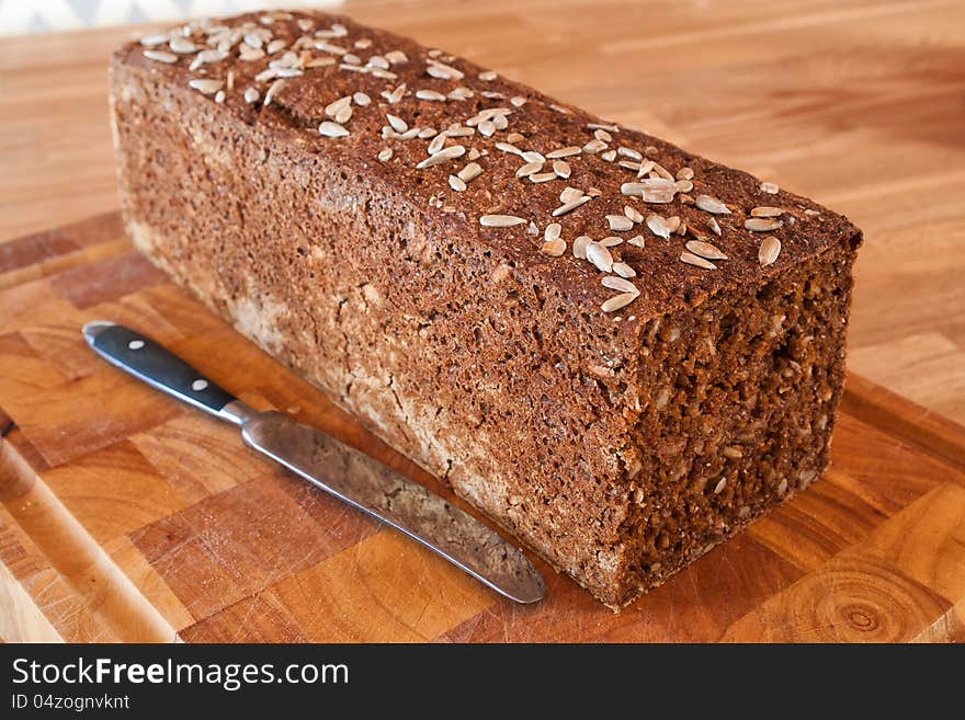 Black Bread With Sunflower Seeds