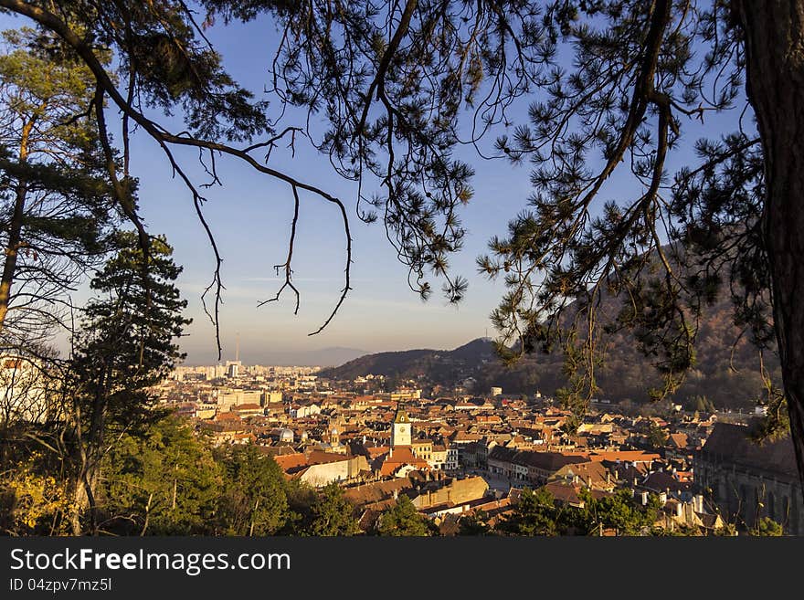 Arial view of brasov my natal city. Arial view of brasov my natal city