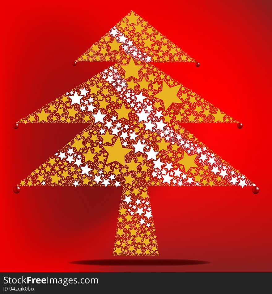 Stars gather as Christmas tree, Vector Christmas Background. Stars gather as Christmas tree, Vector Christmas Background