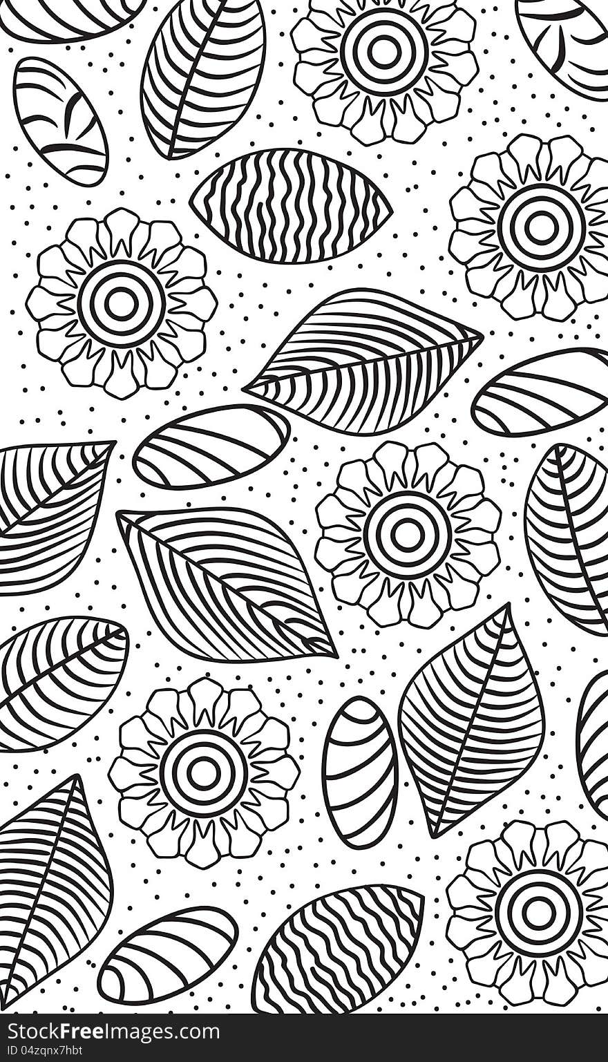 Flowers, leaves and stones pattern. Flowers, leaves and stones pattern