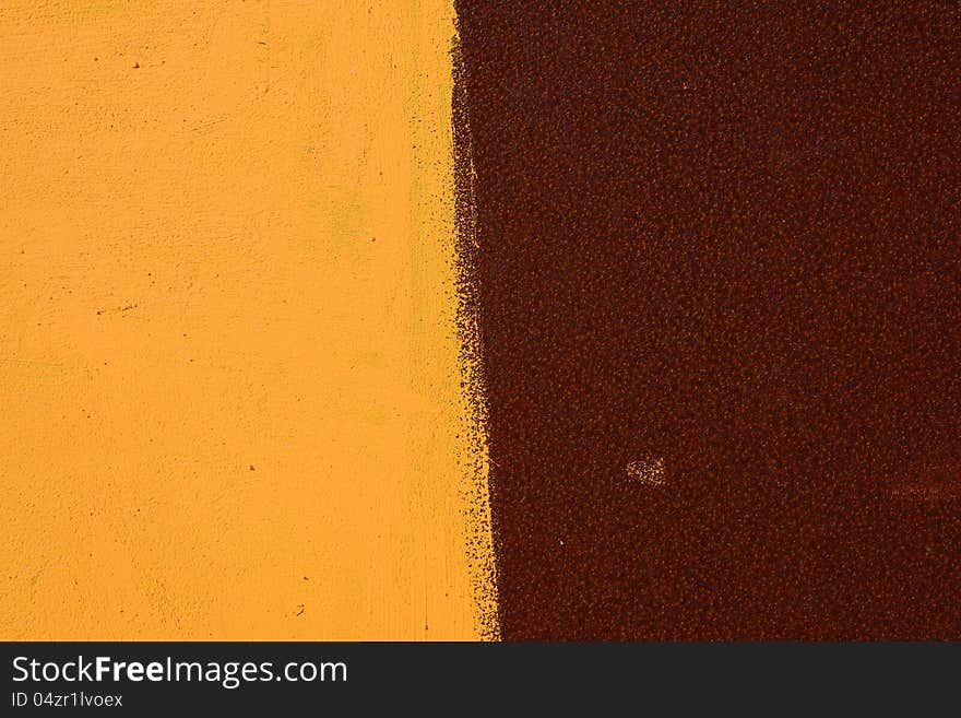 Texture of an old rusty metal surface with paint