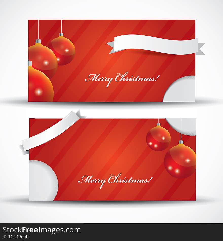 Red Christmas card with label