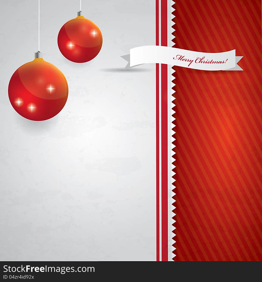 Abstract Christmas background with label - red and white colors. Abstract Christmas background with label - red and white colors