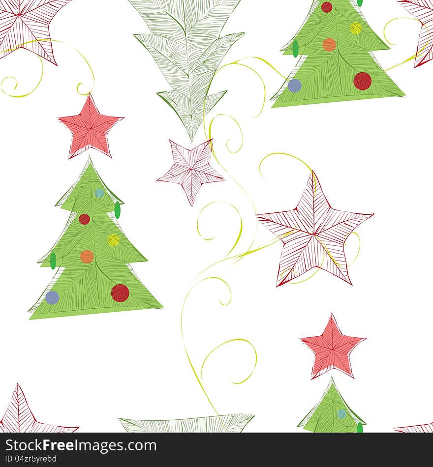 New Year & Christmas seamless pattern