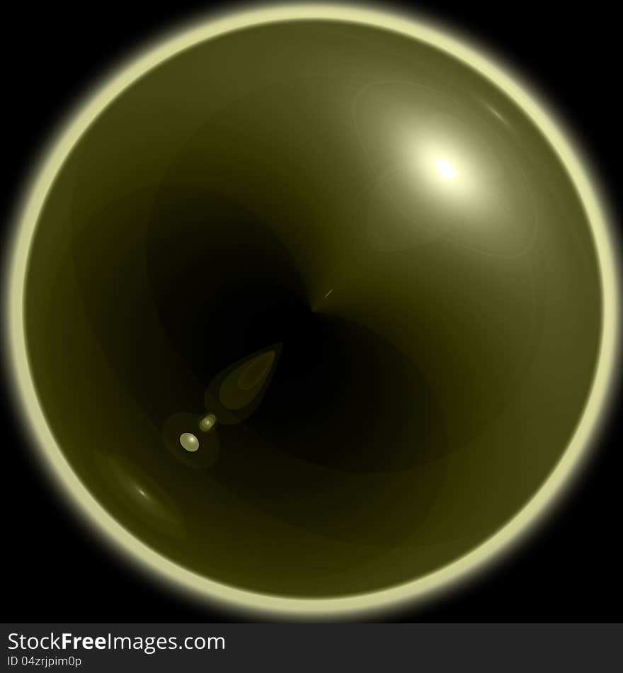 Green Ball On A Black Background