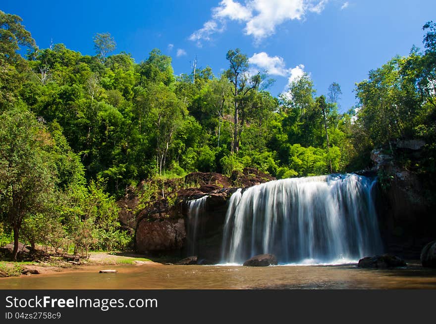 Big waterfall in the forest, thailand. Big waterfall in the forest, thailand