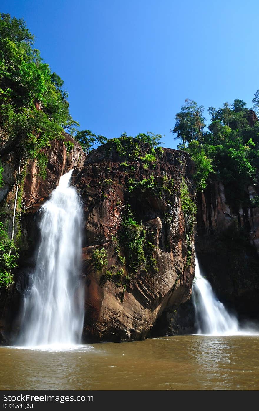 Big waterfall in the forest, thailand. Big waterfall in the forest, thailand