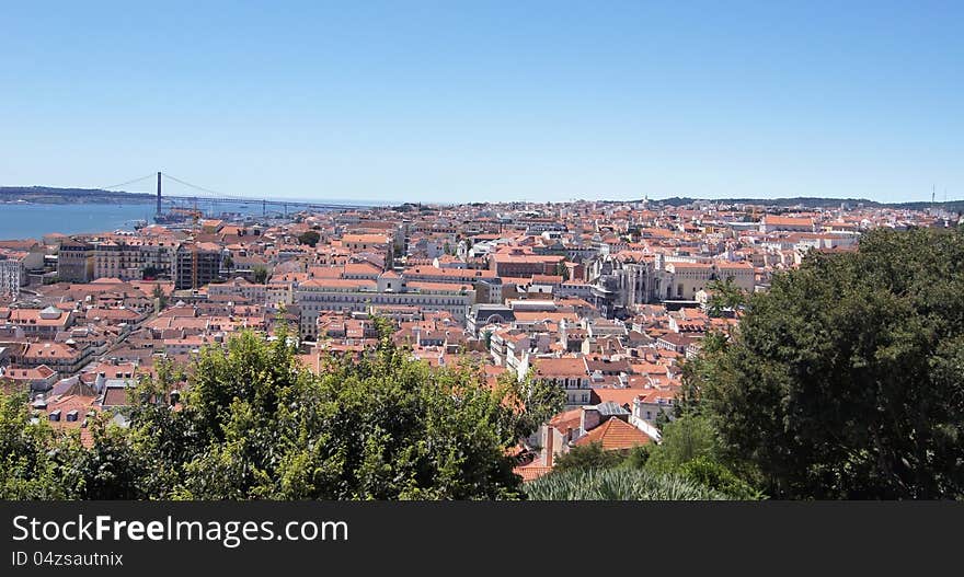 View of Lisbon and river Tagus