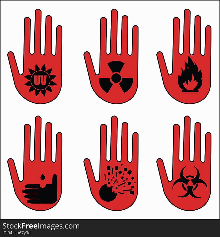 Attention and danger icons for laboratory. Attention and danger icons for laboratory