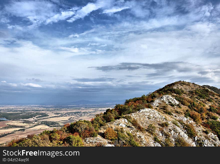 Mountain ridge against the sky