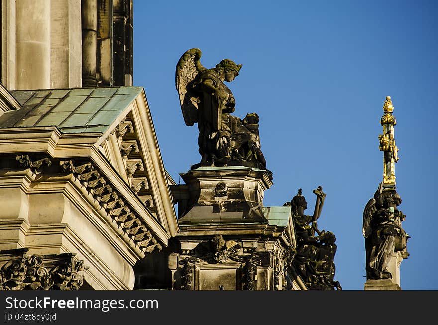 Statues on the southern facade of berliner dome, germany. Statues on the southern facade of berliner dome, germany