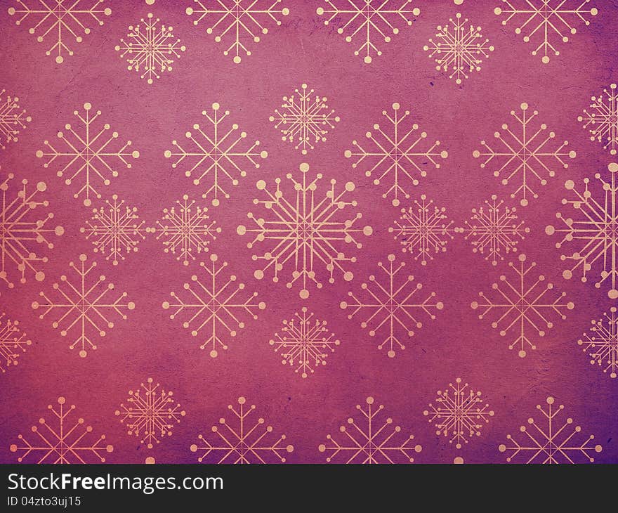 Vintage Snowflakes Purple Background