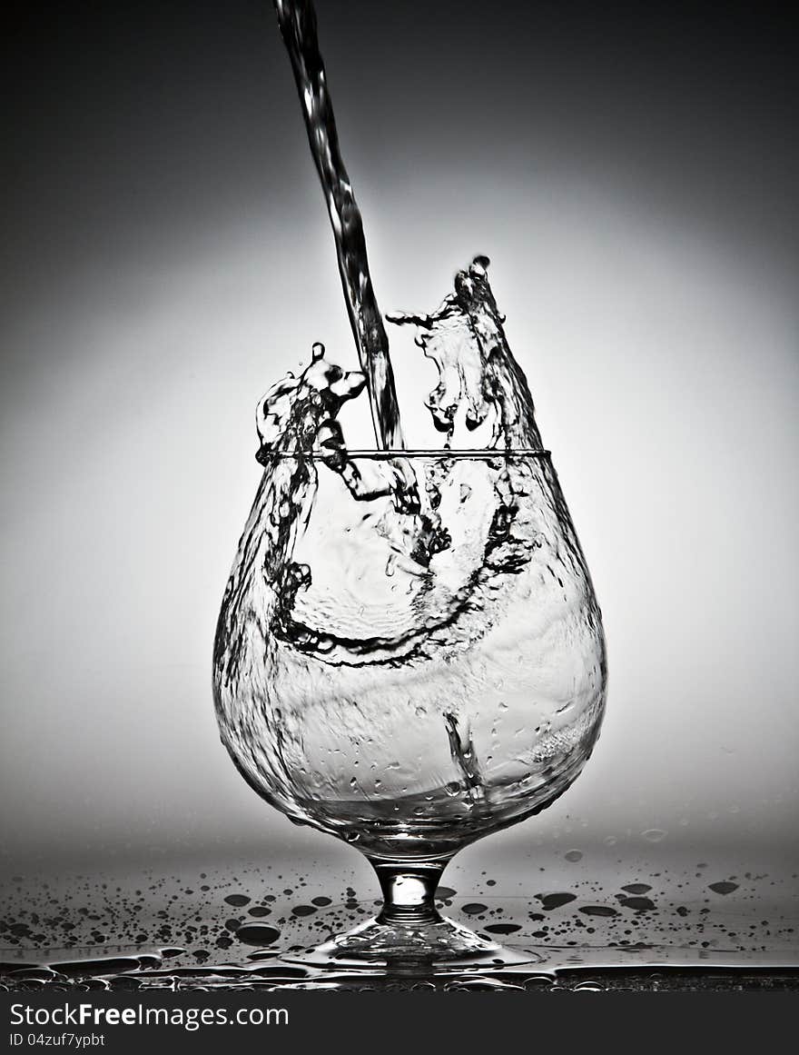 Glass With  Water Splashes