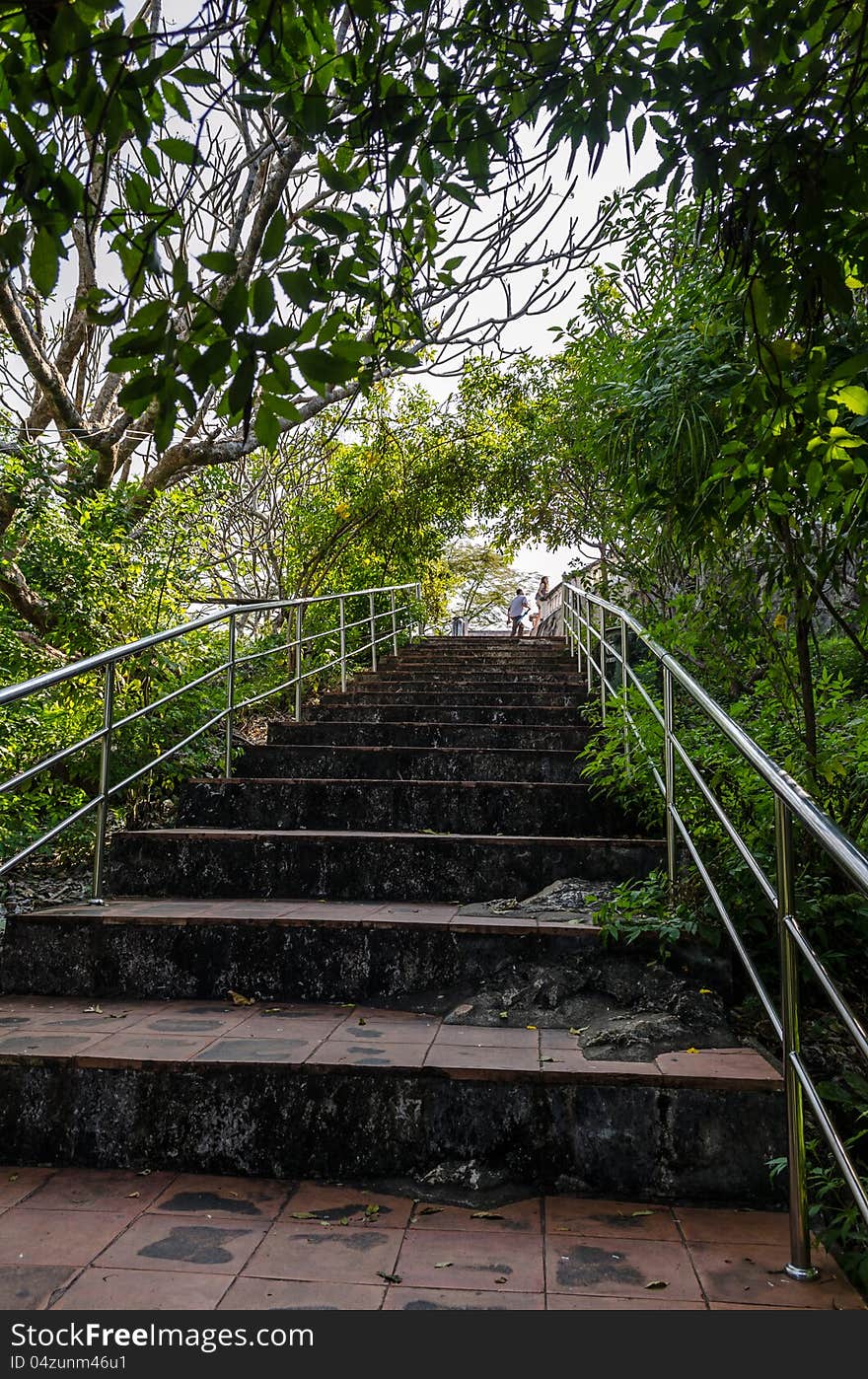 Stairway to Pagoda in Phra Nakorn Khiri, Petchaburi