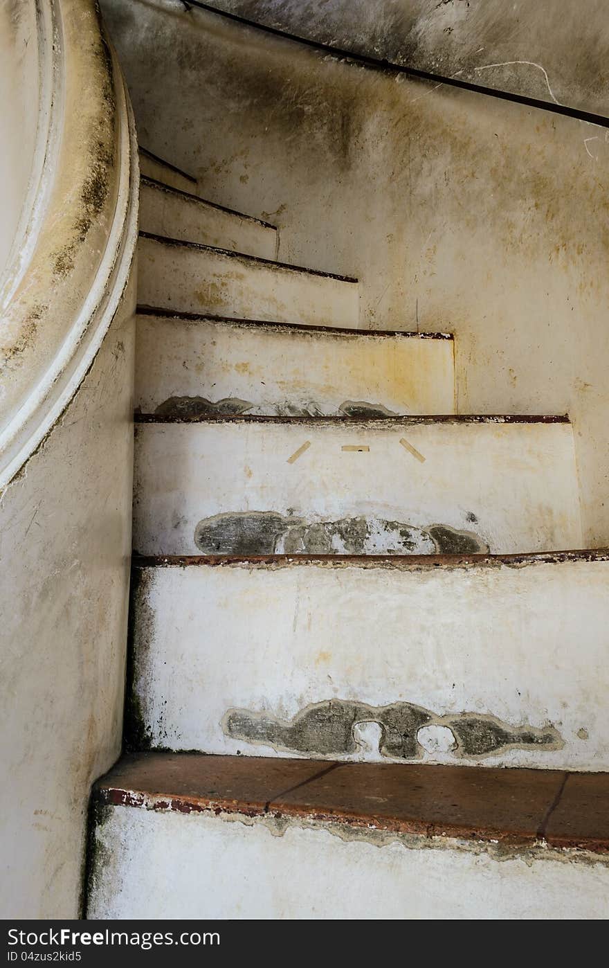 The old stone stairs going from a cellar