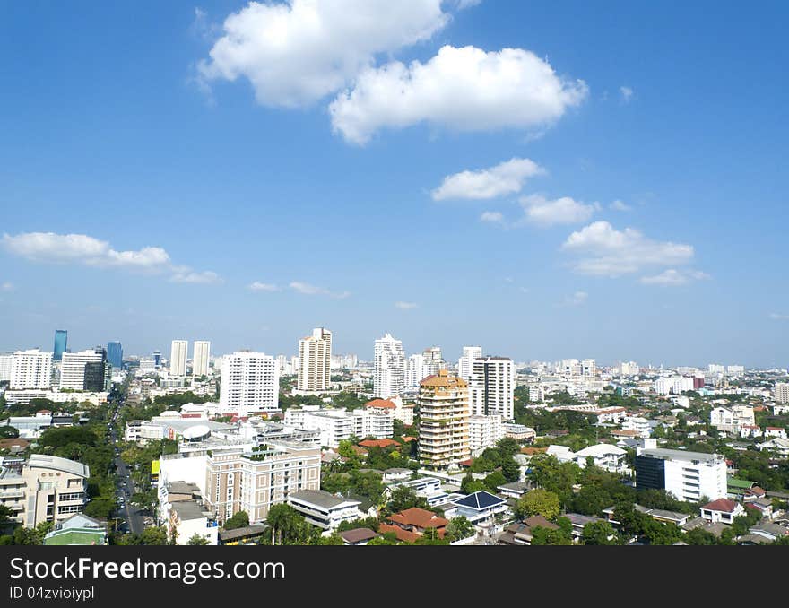 The blue sky ,Bangkok of thailand