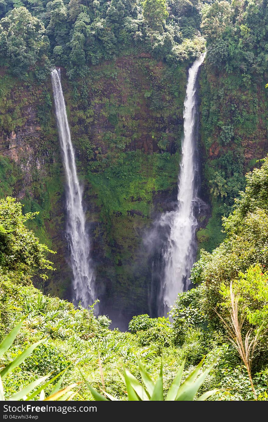 Tad Fan Waterfall in southern Laos