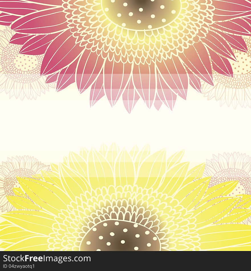 Vector background with flowers for wedding and invitation