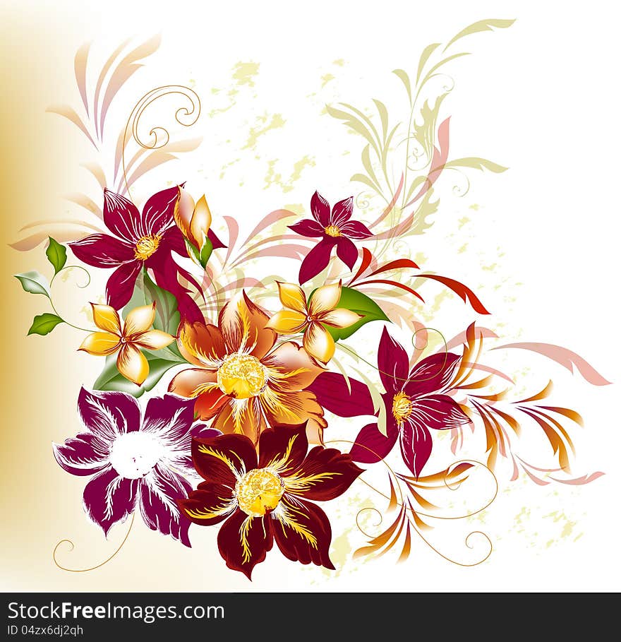 Abstract Background With Flowers