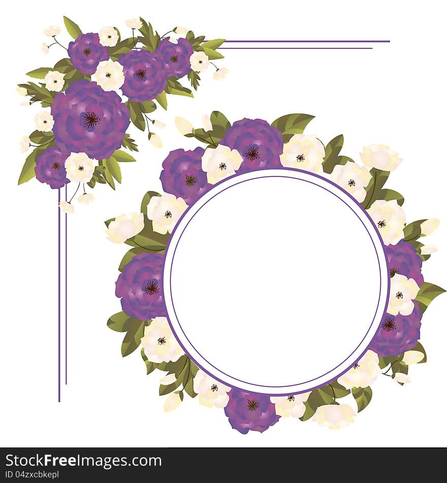 Set Of Floral Frames