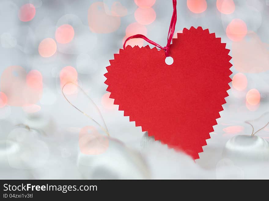 Christmas card with paper heart