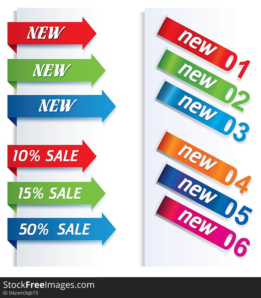 Colorful arrows and labels. Image for your design