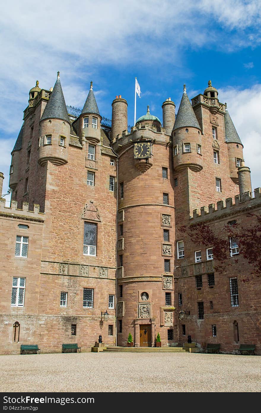 Fairy tale towers of the Glamis Castle. Fairy tale towers of the Glamis Castle